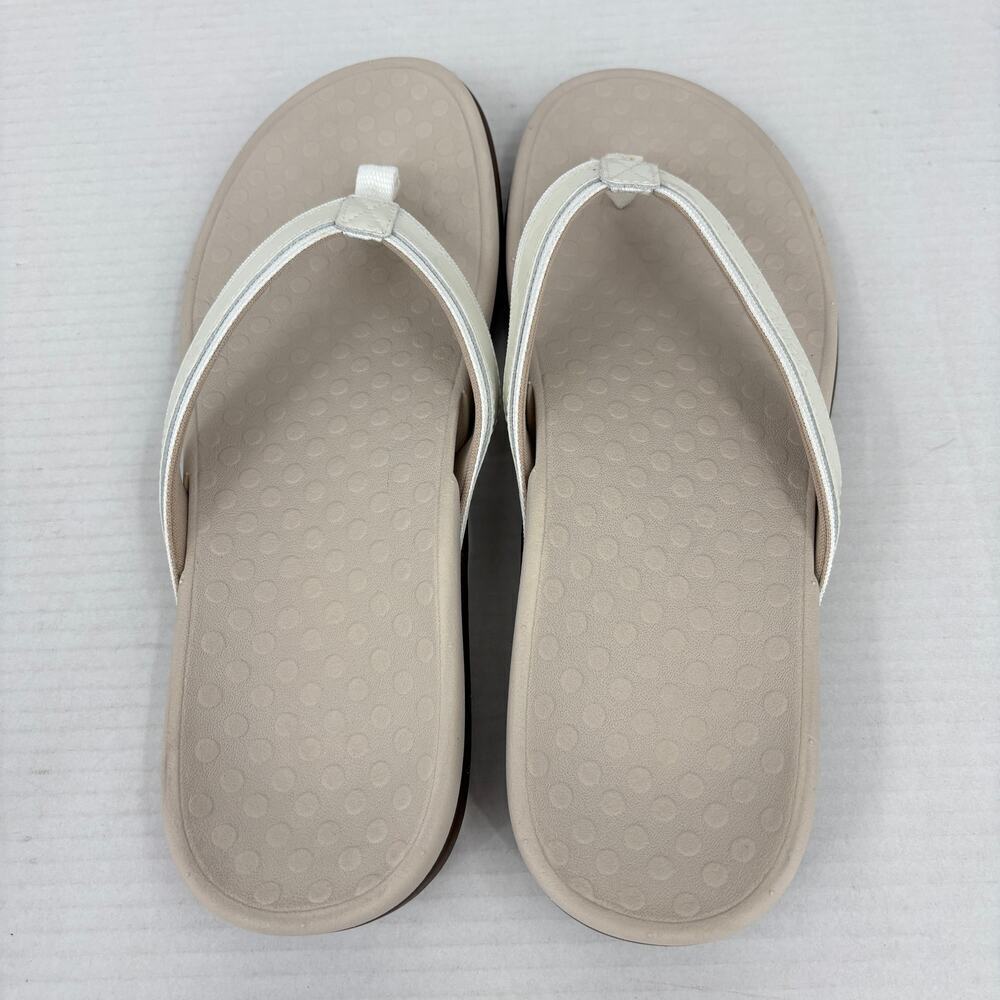 Vionic Tide II Thong Sandals Womens Size 12 White Orthotic Flip Flop FLAW - Picture 9 of 12